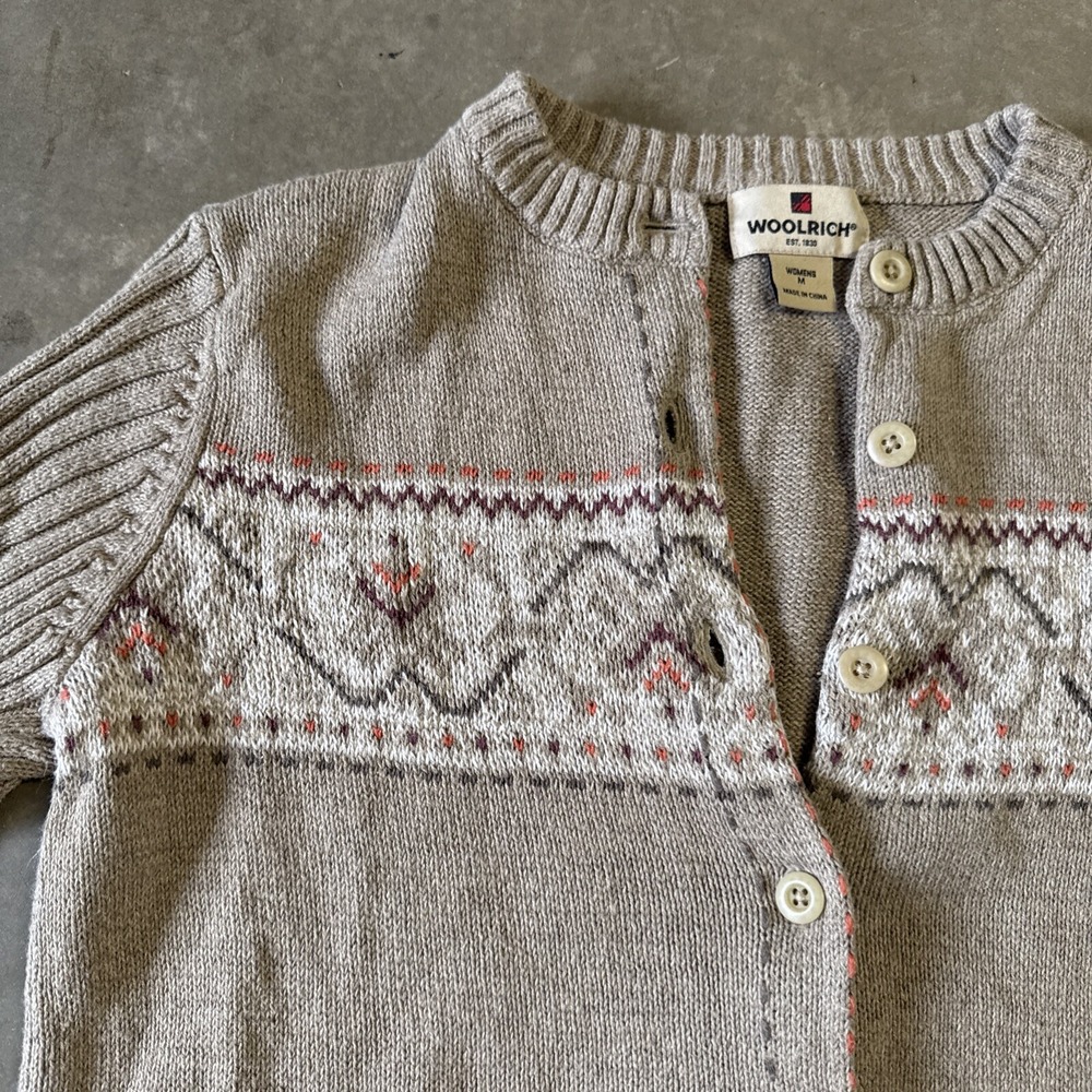 Woolrich Beige and Gray Cardigan Sweater - Picture 3 of 10